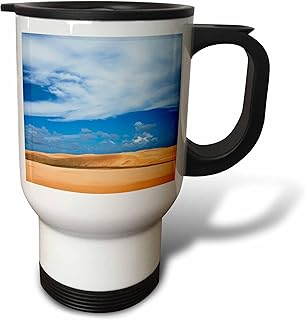 3dRose Sand dune in Lencois Maranheinses National Park, Maranhao, Brazil 14oz Stainless Steel Travel Mug