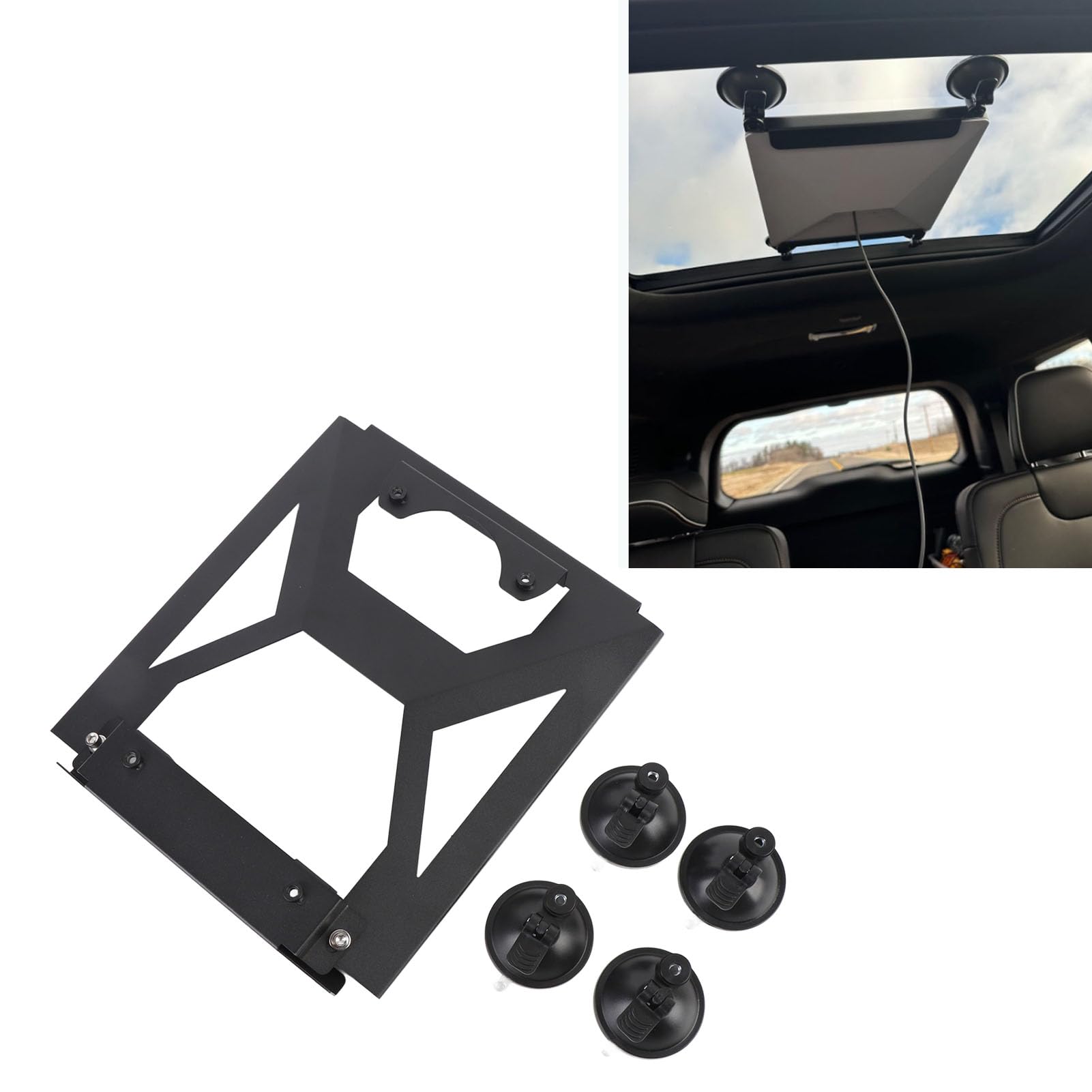 Acouto Soporte para Coche 4 Ventosas Fuertes Aleación de Aluminio Soporte Compacto para Ventana de Coche para RV Barcos Diseño de Espacio Ofertas de Ahorro Mou con Ventosa para Techo Corredizo para