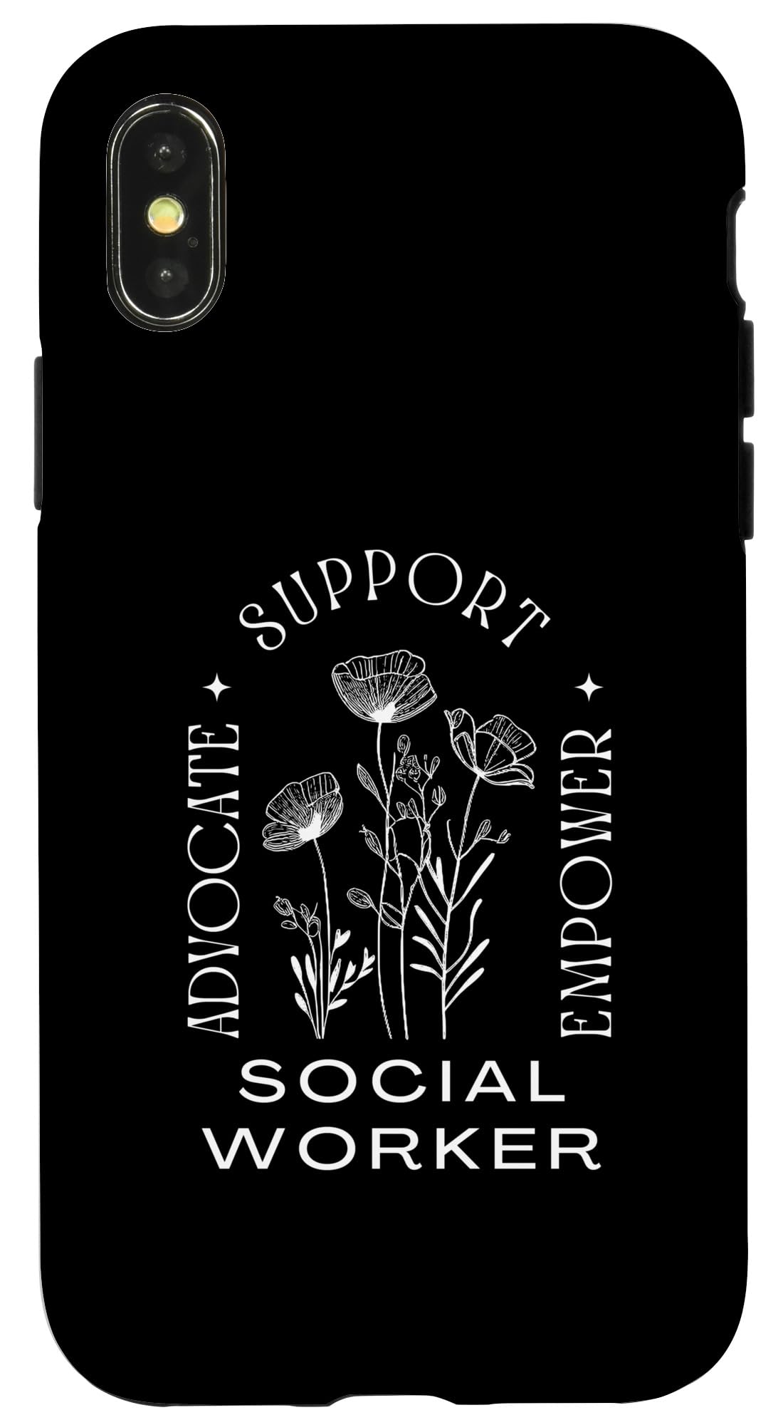 iPhone X/XS Social Worker Flower Minimalist Vintage Women Girls Case