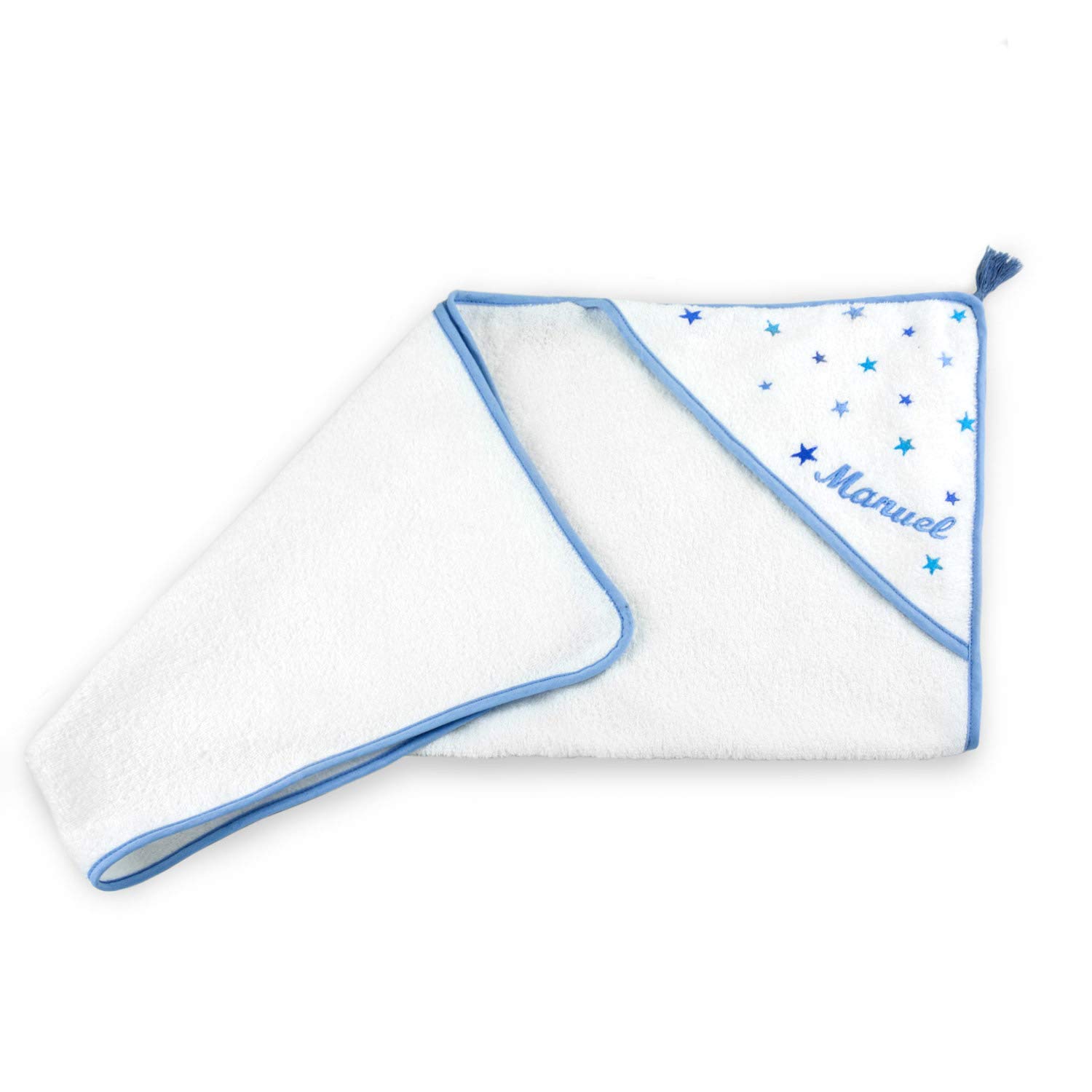 BGEUROPE - Juego de baño para bebé, diseño de estrellas, color azul blanco Talla:Set of 4 Pieces (Bathrobe - 2)