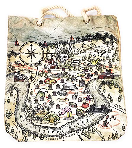 New Orleans Treasure Map Tote Bag