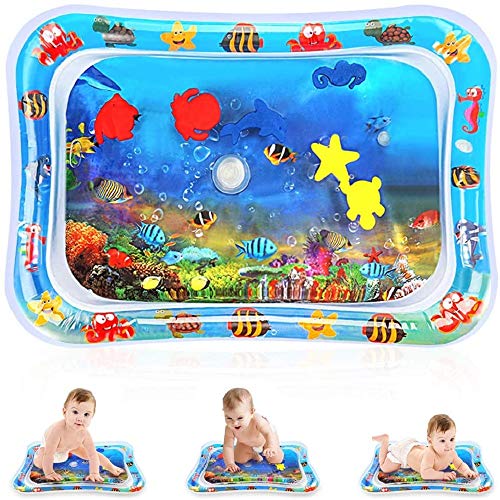 CICADAS Gonfiabile Tappetino per Giochi D'acqua, Tummy Time Mat Per Neonati e Bambini Piccoli,BPA Senza Perdite Con Animali Galleggianti Per Crescita della Stimolazione del Bambino