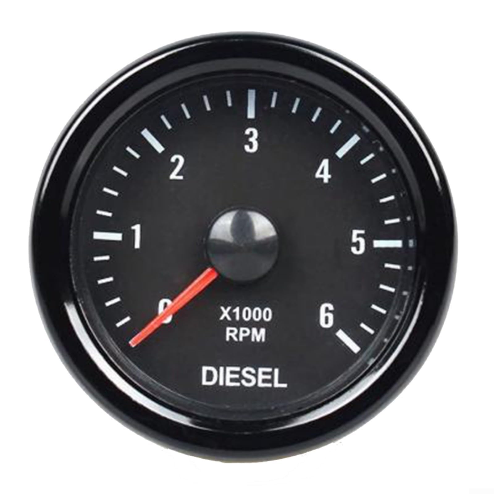 AIKEOU 52mm Diesel Motor Engine Tachometer 0-6000 RPM Tacho Gauge Rev Counter Meter White Black 12V