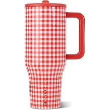 HydroJug Traveler - 32 oz Water Bottle with Handle & Flip Straw - Fits in Cup Holder, Leak Resistant Tumbler-Reusable Insulated Stainless Steel & Rubber Base - Gifts for Women & Men, Summer Picnic