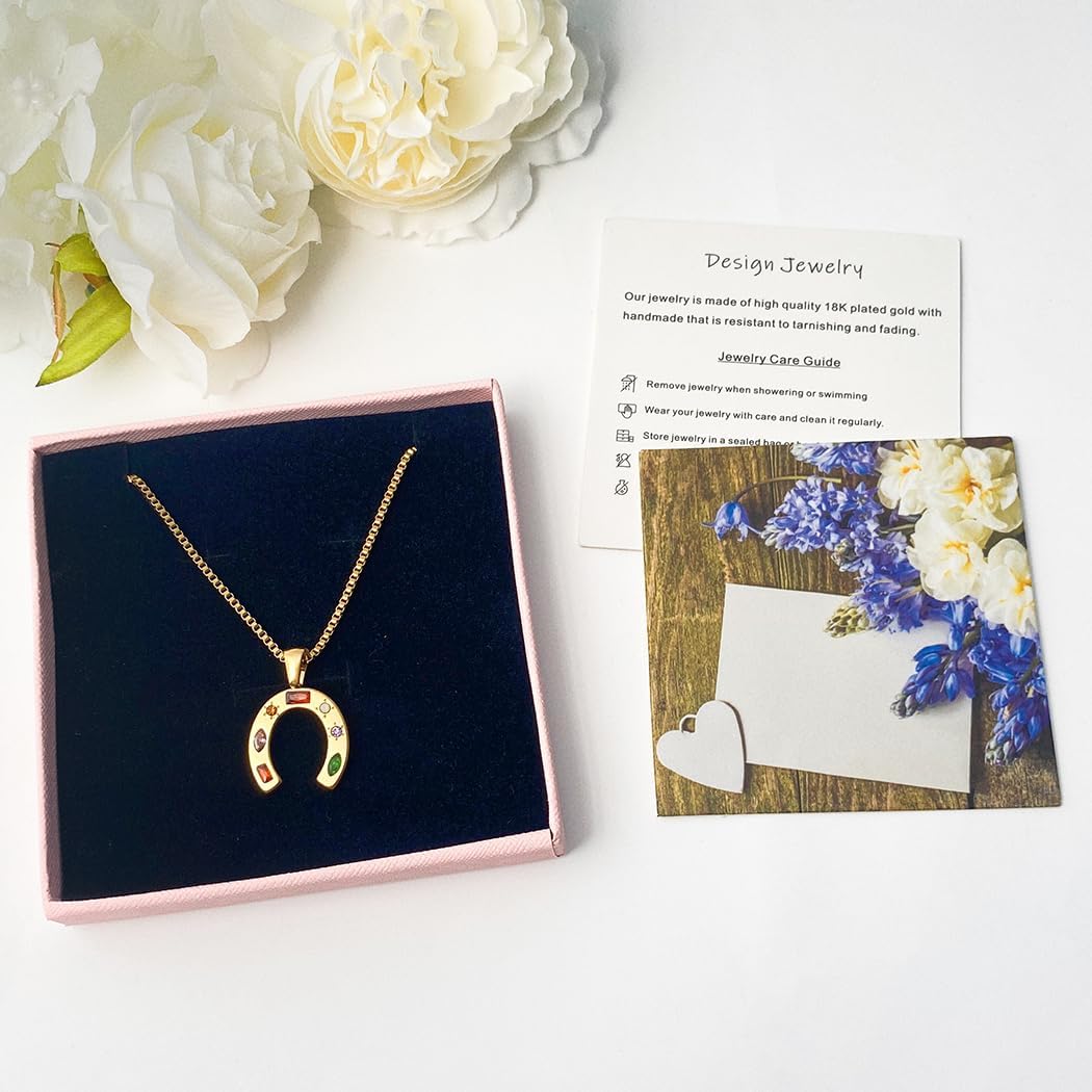 18k Gold Plated Horseshoe Necklace Lucky Horseshoes Necklaces Delicate Gold Necklace Small Horseshoe Necklace Ladies Jewelry (Gold) - Image 6