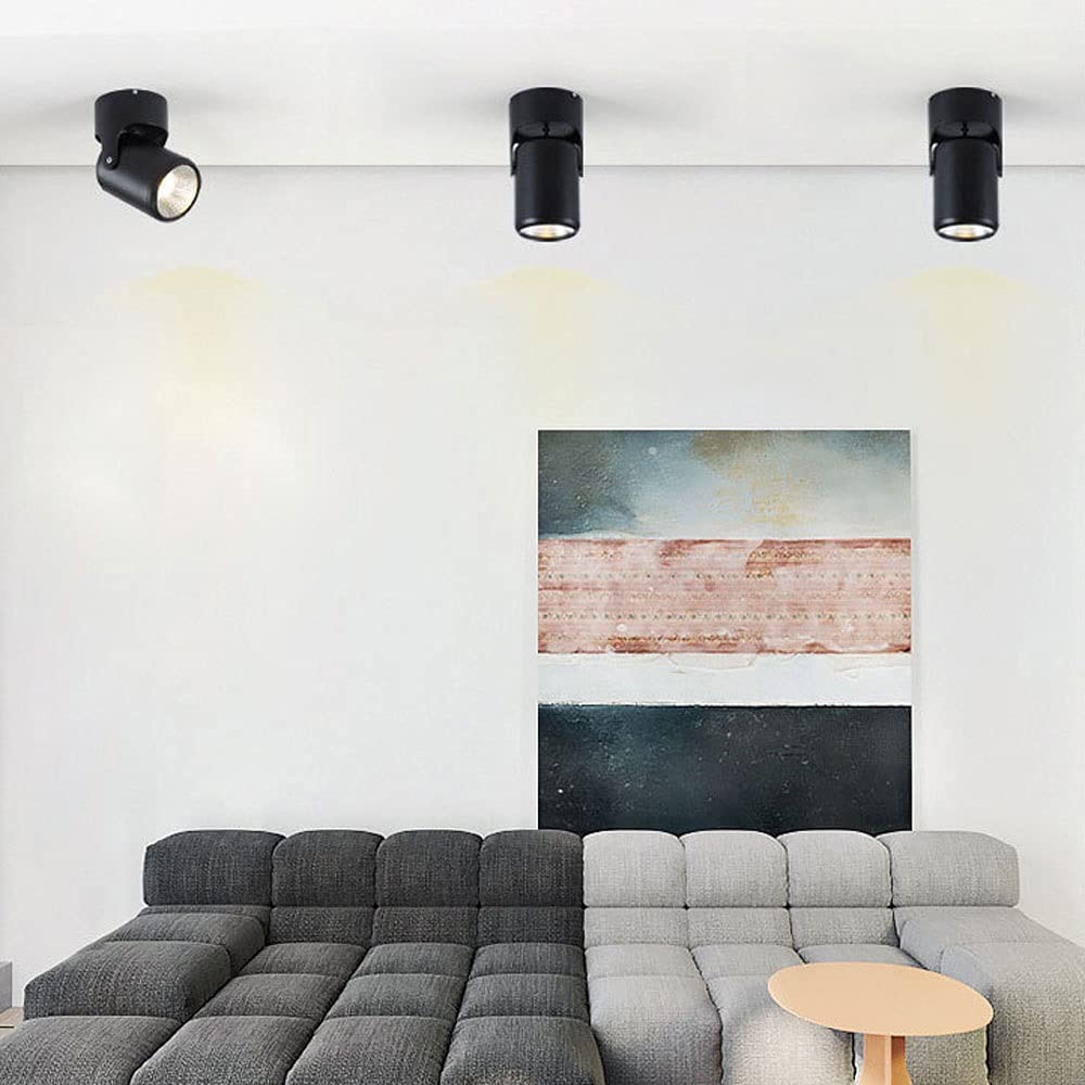 Lampa sufitowa LED 12 W, montaż powierzchniowy, oświetlenie akcentujące, nordyckie oświetlenie sufitowe, stałe oświetlenie szynowe, kierunkowskazy do salonu, galerii, korytarza