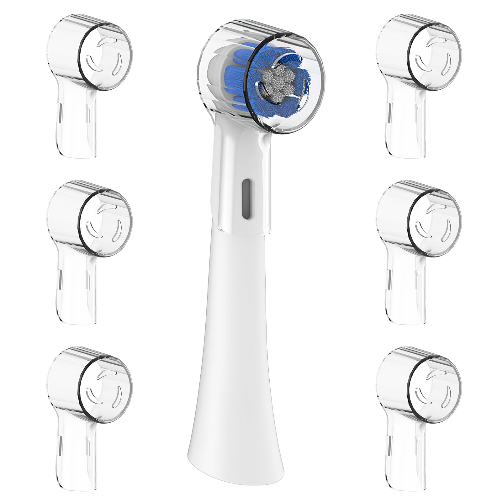 6 Pcs Toothbrush Head Cover Compatible with Oral B iO Brush Heads, Electric Toothbrush Replaceable Heads Covers for Keeps Out Germs and Dust, Dustproof Cover Cap for Travel and Family (Solid Color)
