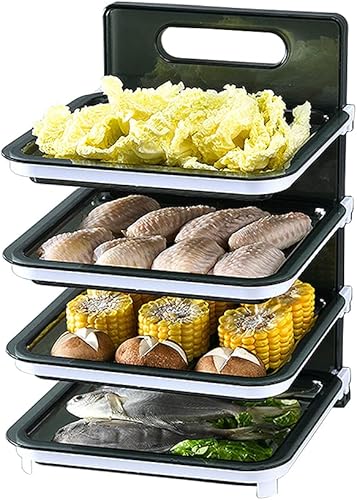 Miniatura 10 de Xicennego Organizador de ingredientes de cocina montado en la pared, 4 capas, sin BPA, juego de estantes plegables para cocina, organizador de