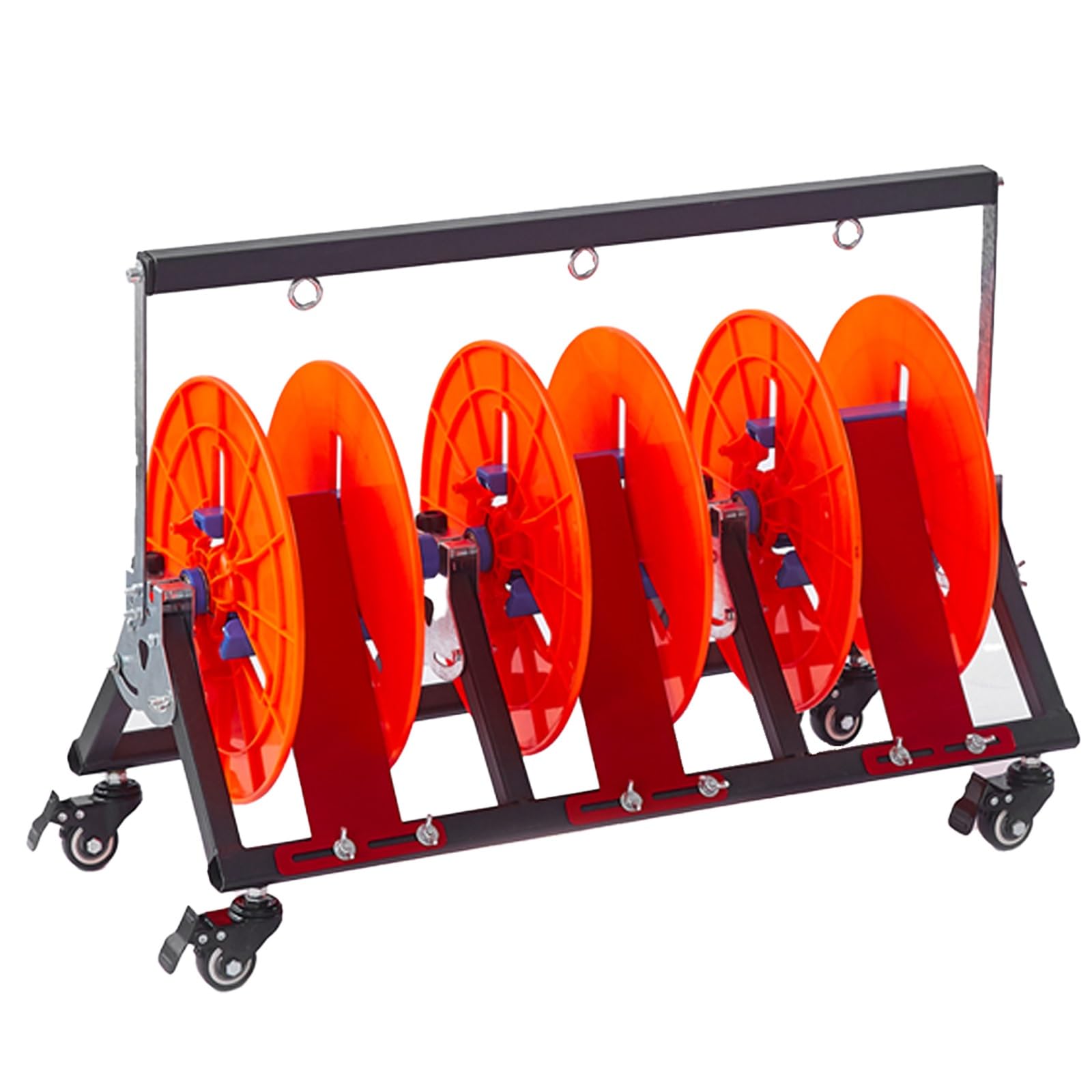 WDSOPK Cable Reel Holder with Wheels, Effort-Saving Adjustable Dispenser for Wire Spool Organization and Storage (3 Reels)