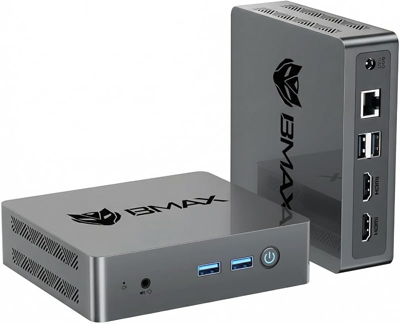 Bmax Mini PC Computer, Intel N4500 Processor(Turbo 2.8GHz) 8GB RAM 256GB M.2 SSD Mini Desktop Computer with VESA Mount for Office Home Business HTPC Proxmox, Dual 4K Display, WiFi 5, Win11 Pro B3 Pro