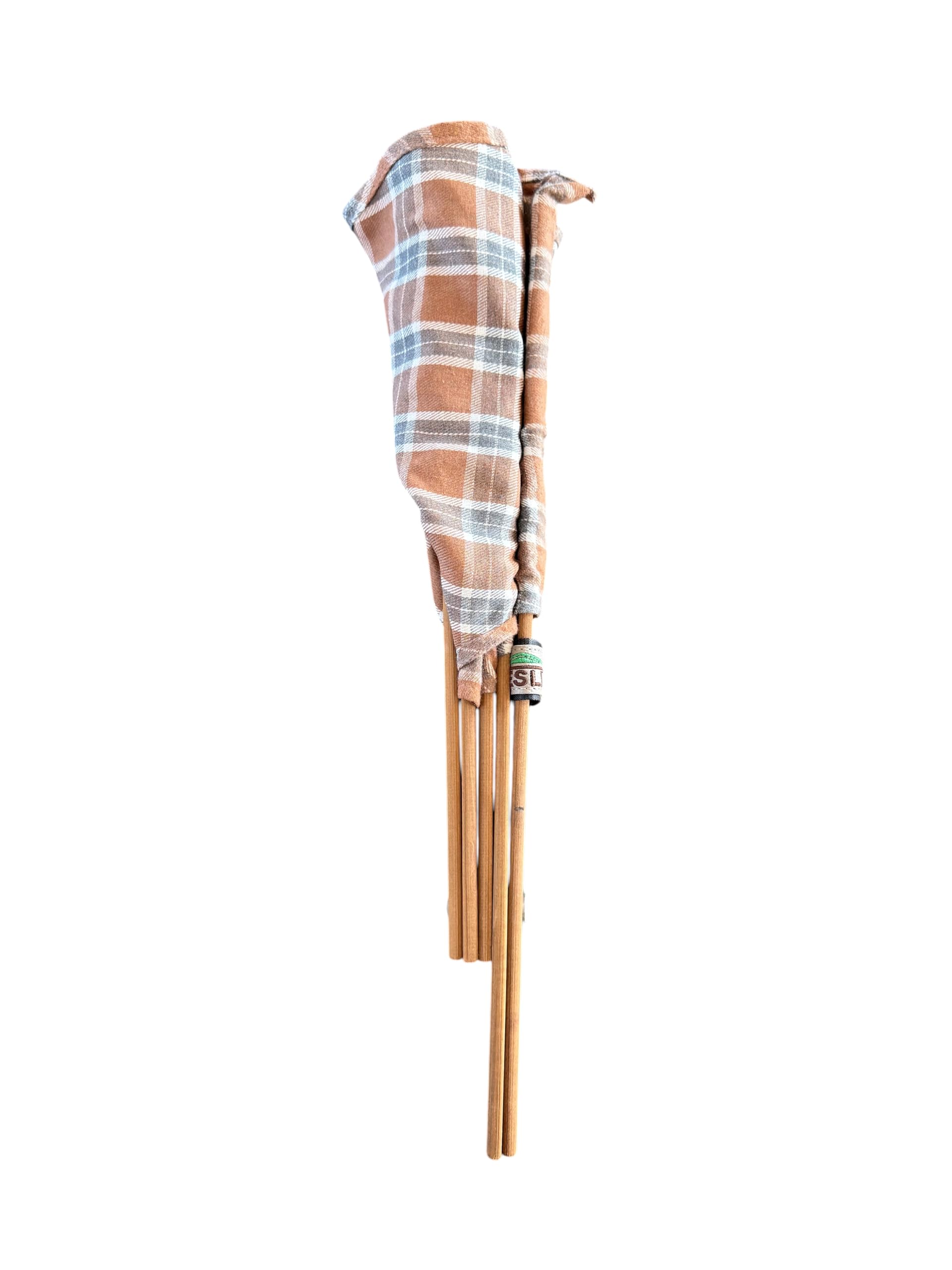 Sauna Fächer 75 cm – Großer handgemachter Saunafächer für Aufguss & Wärmeverteilung – 100% Baumwolle & Thermo-Linde – Aufgussfächer für Sauna, Sand Kariert (Sand Kariert)