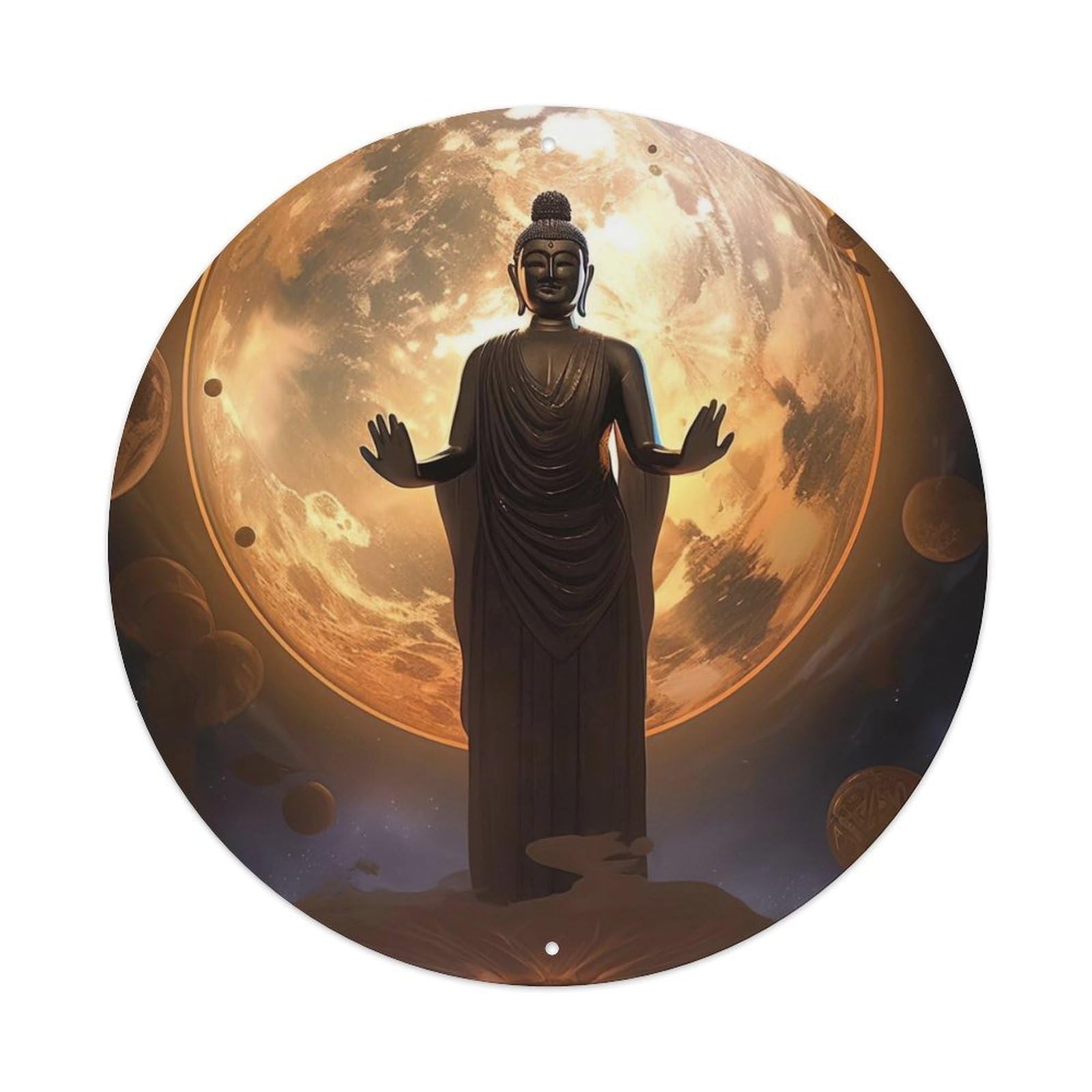 Buddhism Buddha in The Universe Metal Tin Sign