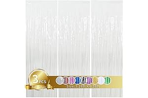 Sparkling White Doorway Foil Streamers (9.8 ft x 6.6 ft)