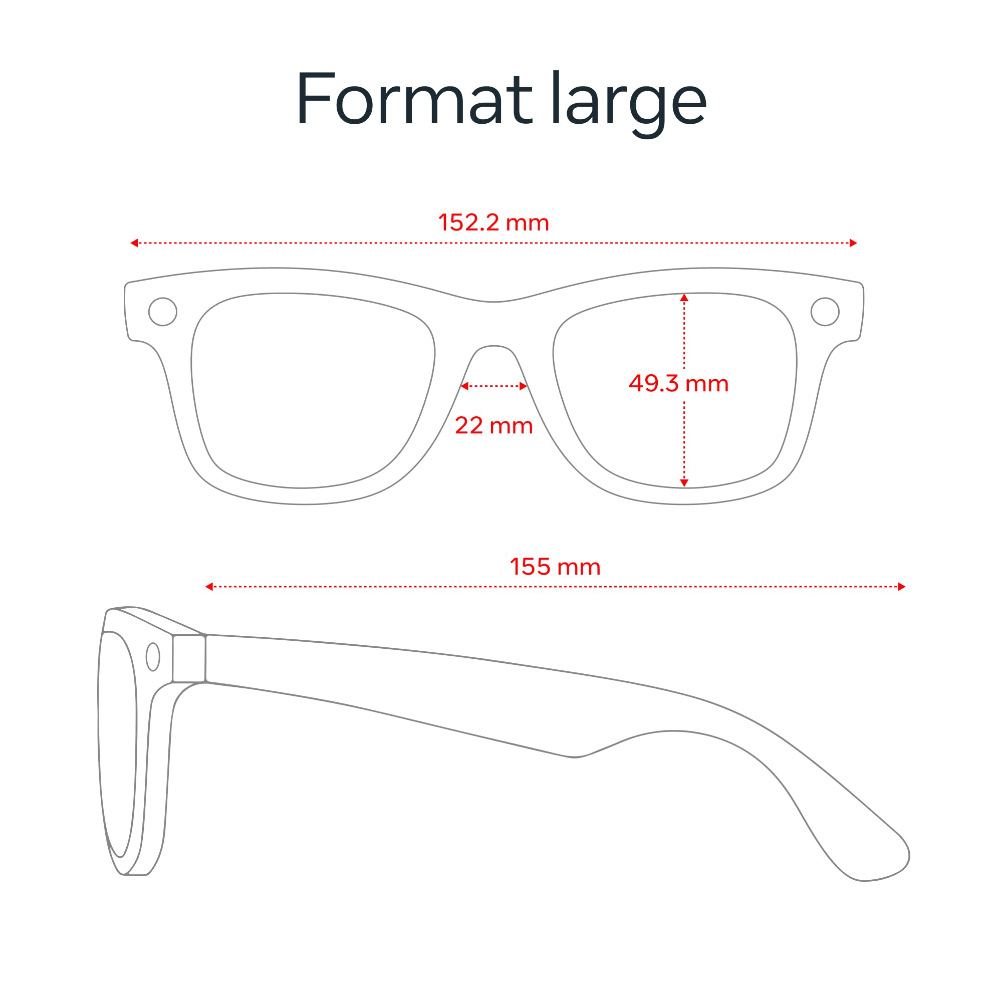 Ray-Ban Meta (Gen 2) Wayfarer Large Lunettes IA pour Homme et Femme — Caméra 12 MP, Vidéo 3K Ultra HD, Meta IA — Autonomie 2X — Noir Brillant/Verres Transitions® de Transparent à Vert Graphite