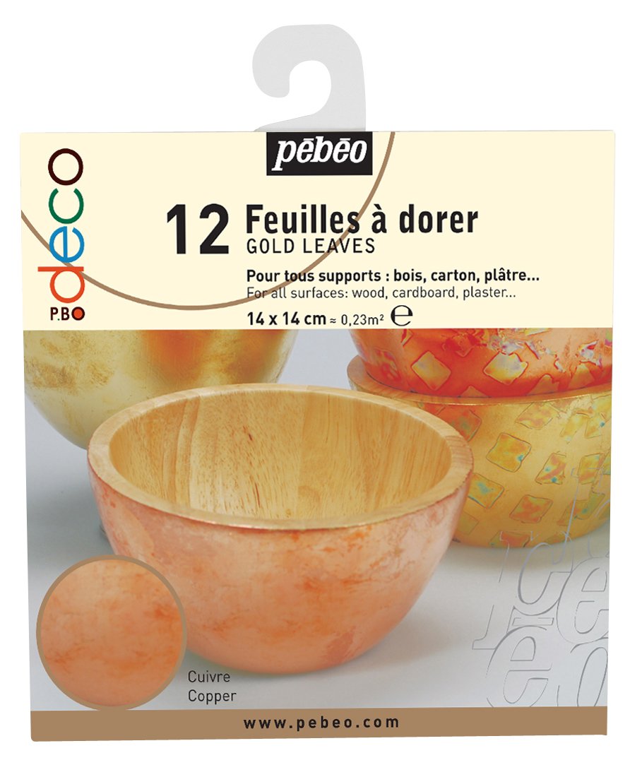 PEBEO Pbo-Deco Booklet of 12 Leaves, Gold leaf, Copper, 4.50 x 4.50 x 7.00 cm