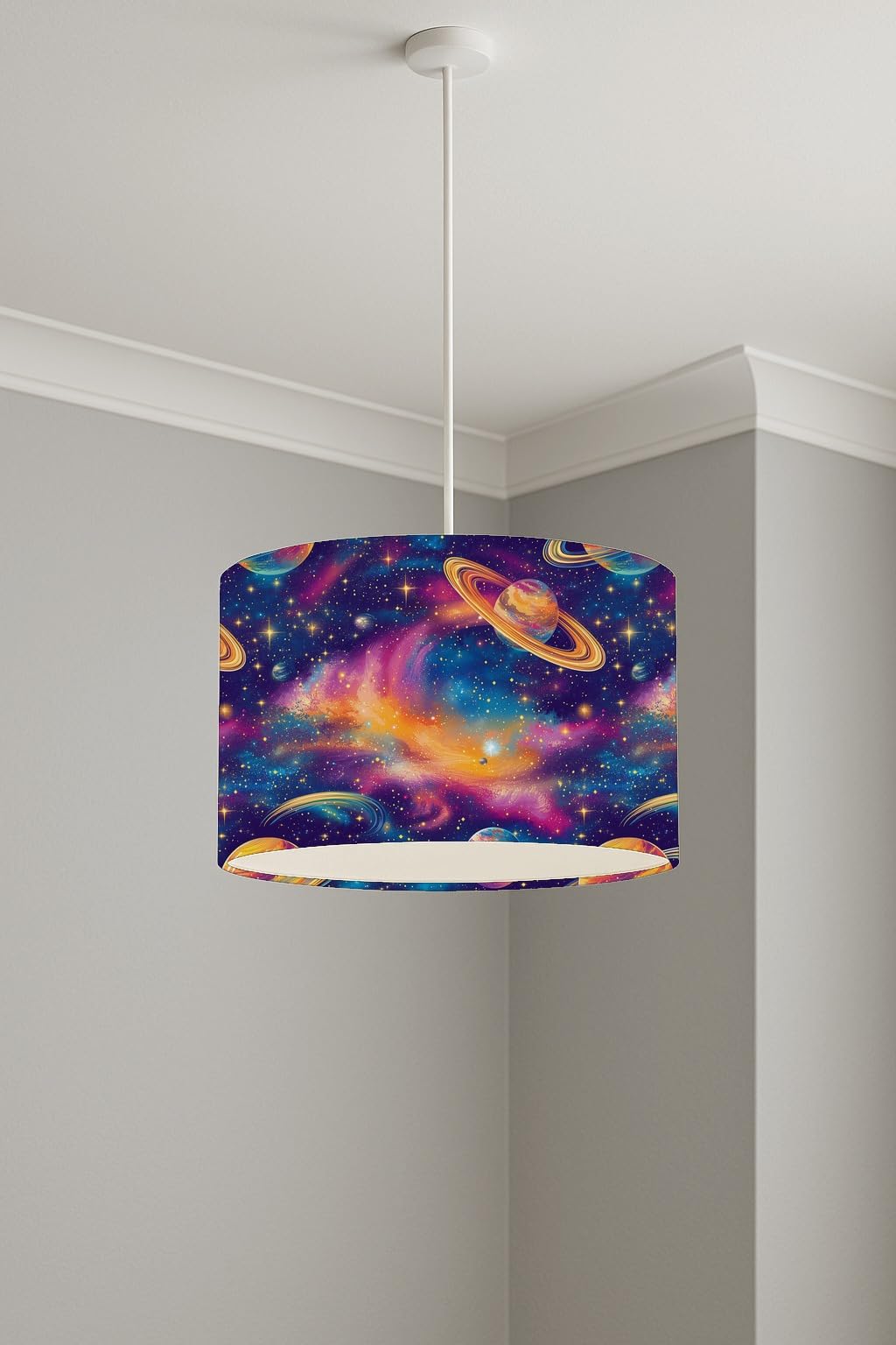 Celestial Dreamscape Voyage II lightshade – 30 x 21cm Ceiling Drum Shade | 8DB895
