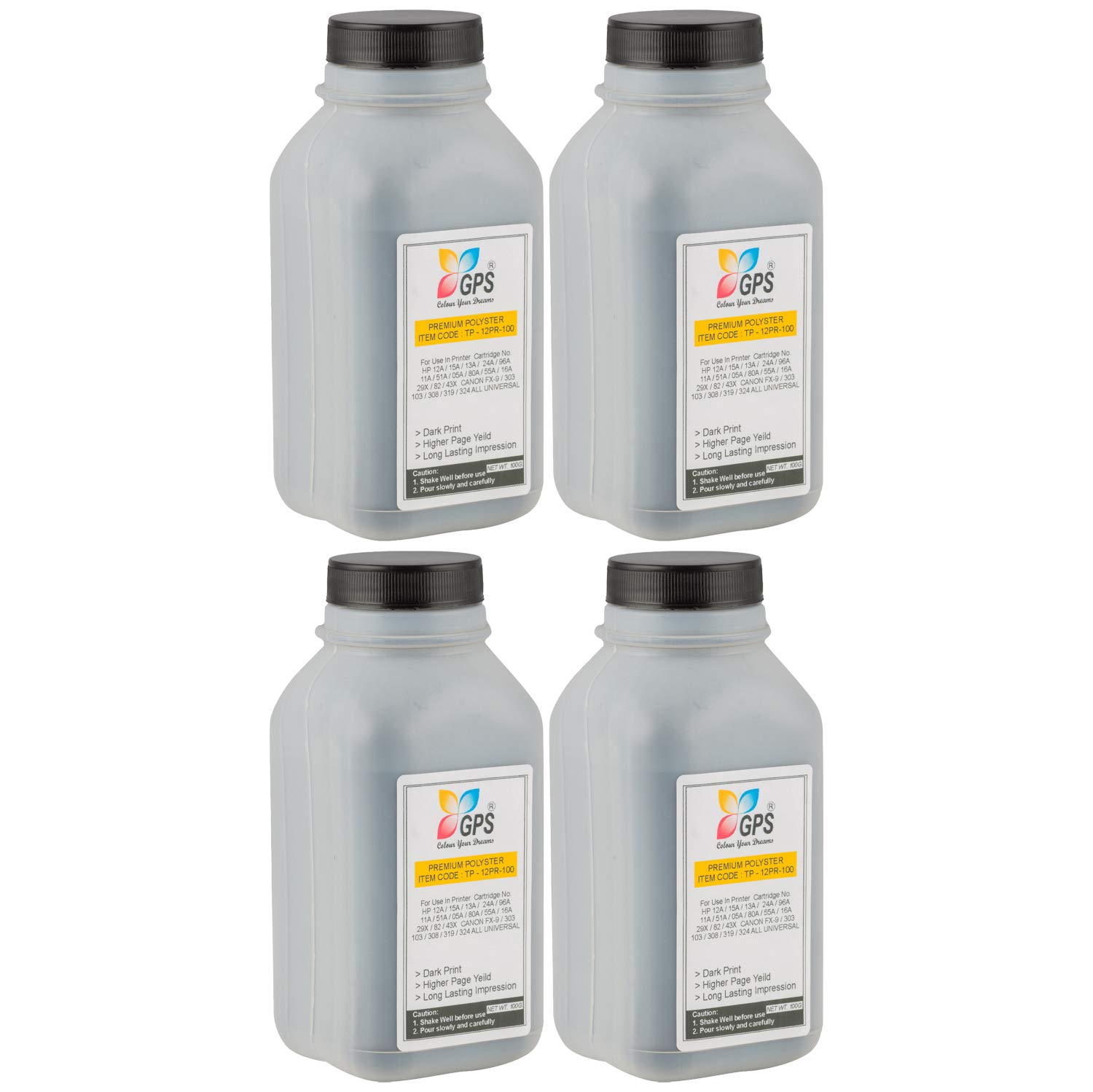 GPS 12A Toner Powder 4 Bottle 100gms.