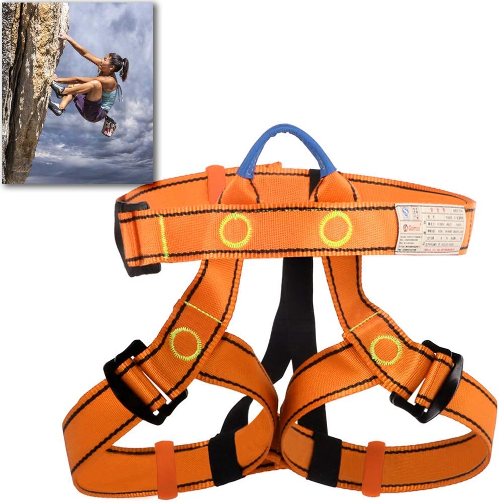 SwaYve Arnés de Seguridad, Arnés de Escalada, Cintura Protectora de Medio Cuerpo, Arnés de Seguridad, Protección Contra Caídas para Trabajar, Escalada en Techos/Orange