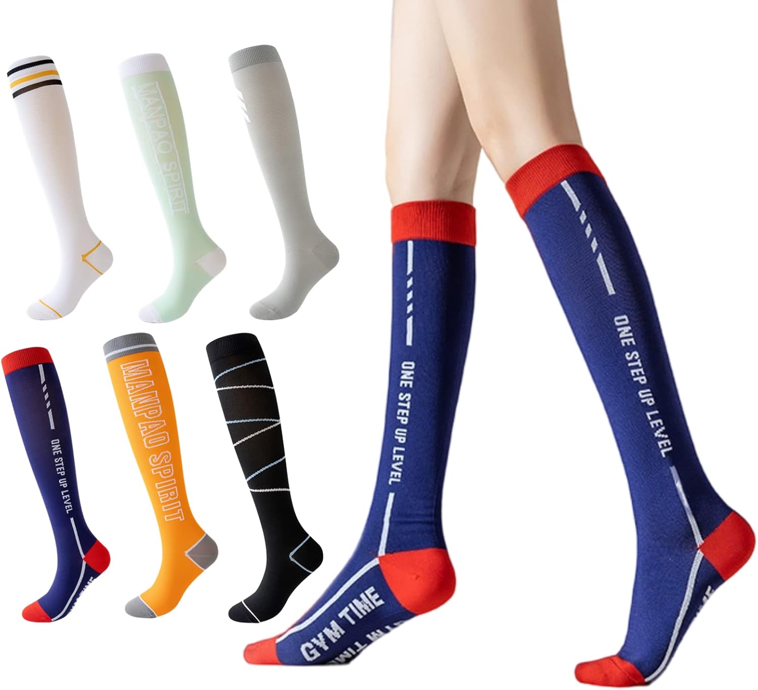 2/6/10 Pairs Women Mid-Calf Athletic Socks for Yoga Workout