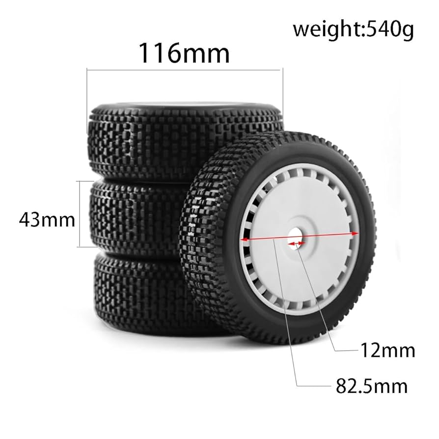 Amazon.co.jp: 4 本 116mm 1/8 RC オフロード バギー タイヤ