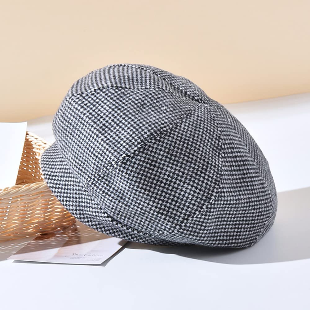 Duories Klassische Damen Beanie Mütze Warme Wintermütze Wollmütze Baskenmütze Herbstmütze Barett Mütze Beret Cap Baskenmütze Schiebermütze Schlapphut für Frauen Mädchen,Schwarz