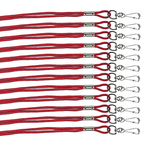 Lanyards Nylon para silbatos y credenciales, rojo, pack 12 miniatura 1
