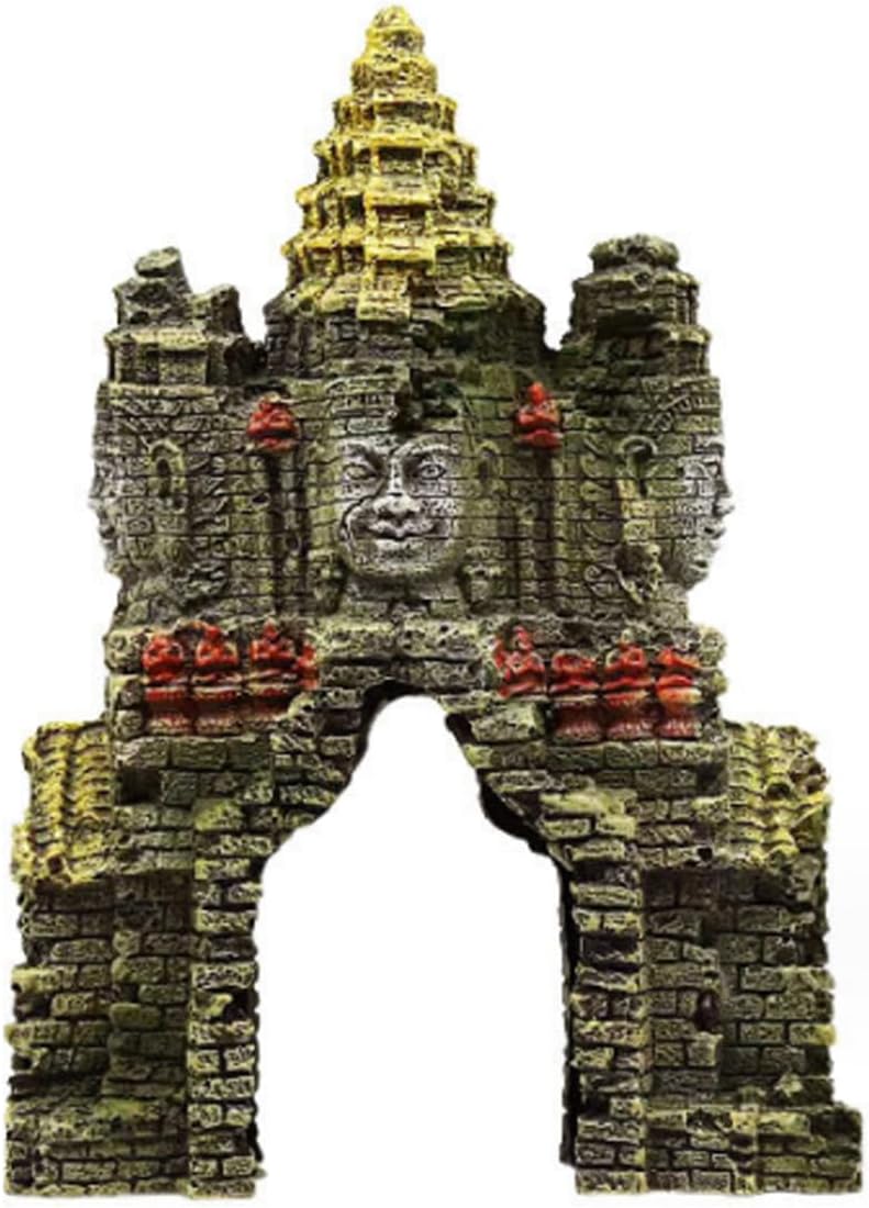 Retro Buddha Sculpture,Fish Tank Aquarium Reptile Tank Resin Decorative Ornaments for Amphibious Reptiles Pets and Fish Hiding Habitat Breeding Nests