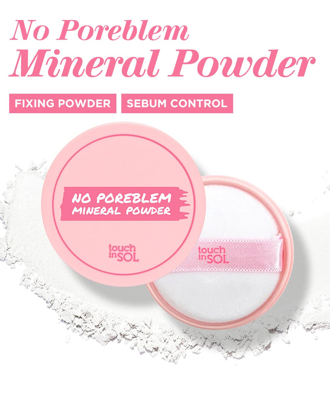 TOUCH IN SOL No Poreblem Mineral Powder – No Sebum Setting Powder for Oily Skin, Oil Control Blurring Finish, Translucent Korean Makeup, K-Beauty Essential (0.17 oz) - Image 2
