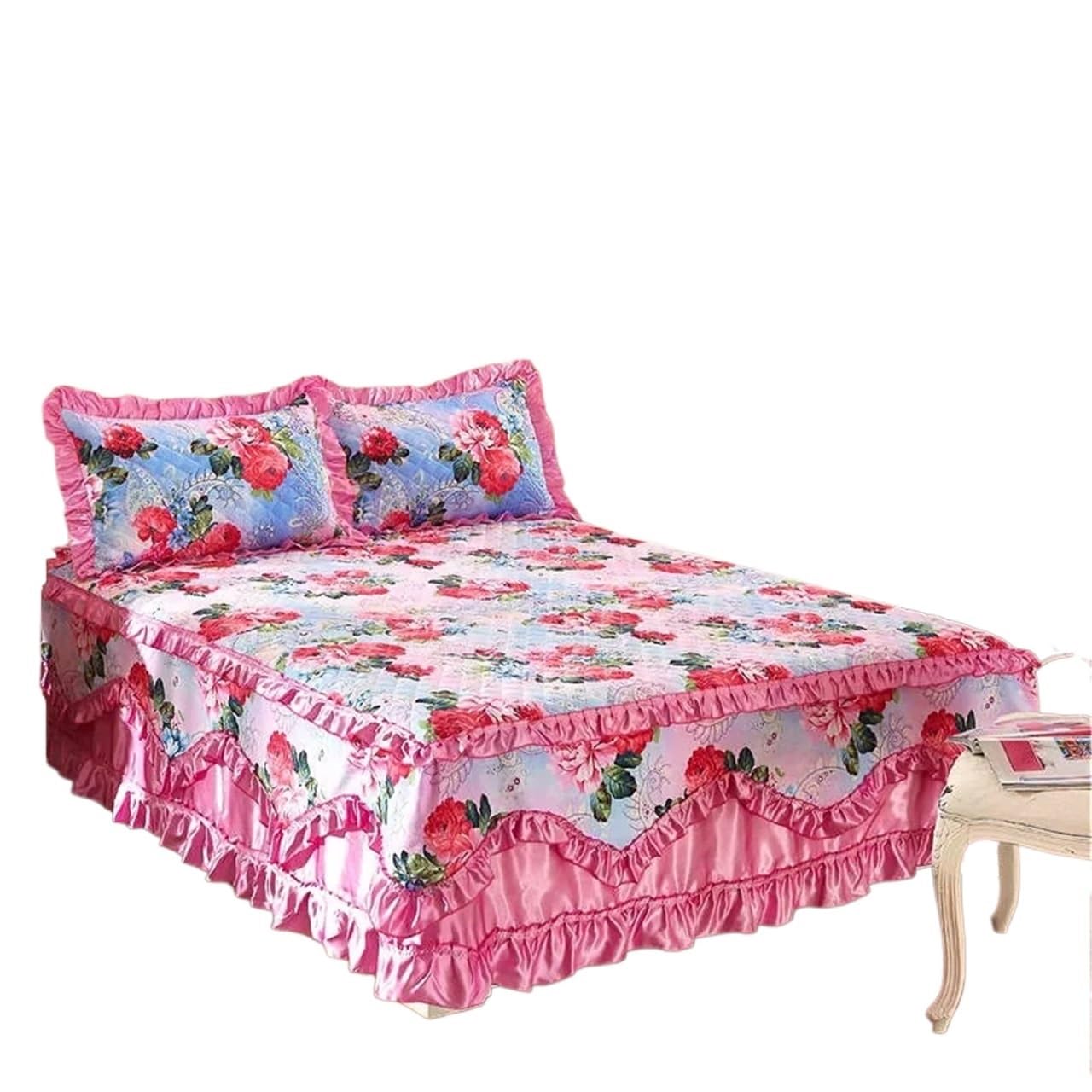 Thicken Quilted Bedspread King Queen Size Princess Lace Bed Skirt Pure Cotton Cover Not Including Pillowcase for Bed