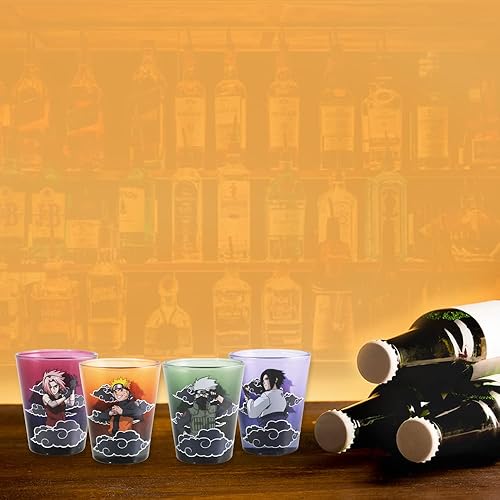 Miniatura 4 de Just Funky - Juego de 4 vasos de chupito de tequila decorativos coleccionables oficiales de Naruto Shippuden de 2 onzas