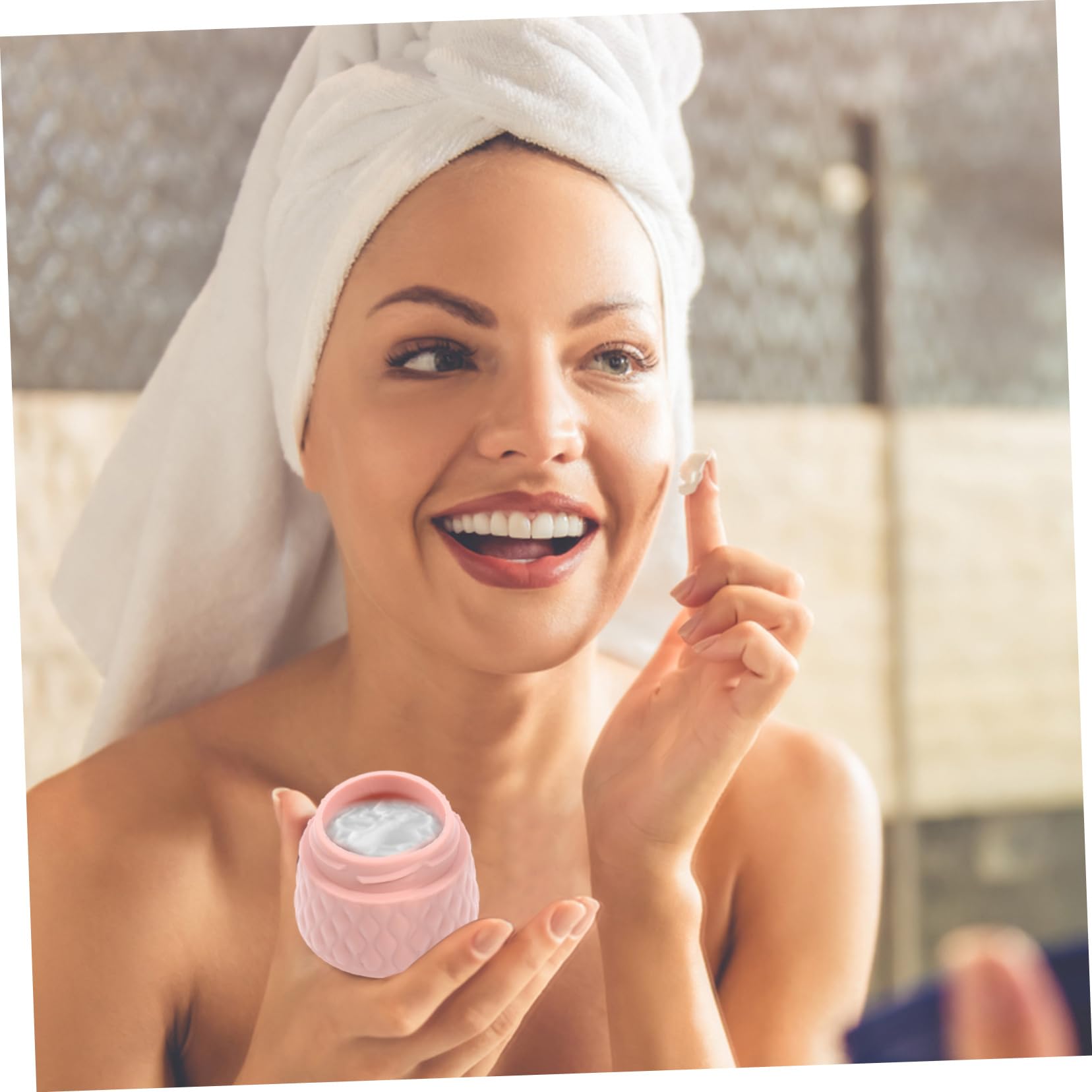 Healvian Tarros De Crema De Silicona Para Viaje De Botes Pequeños Rellenables Con Tapa Contenedores Portátiles Para Cosméticos Sin Fugas Para Maquillaje Y 4 Piezas X 5
