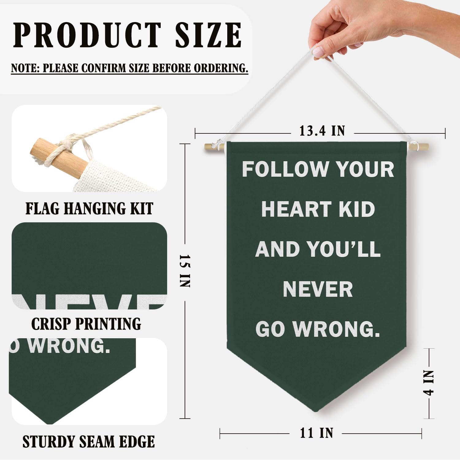 BlissfulAbon Mental Heath Canvas Banner - Inspirational Boys Room Wall Decor, School Counselor Banner Pennant Flag for Kids Room Playroom College Dorm Decor, 11 X 15 Inch