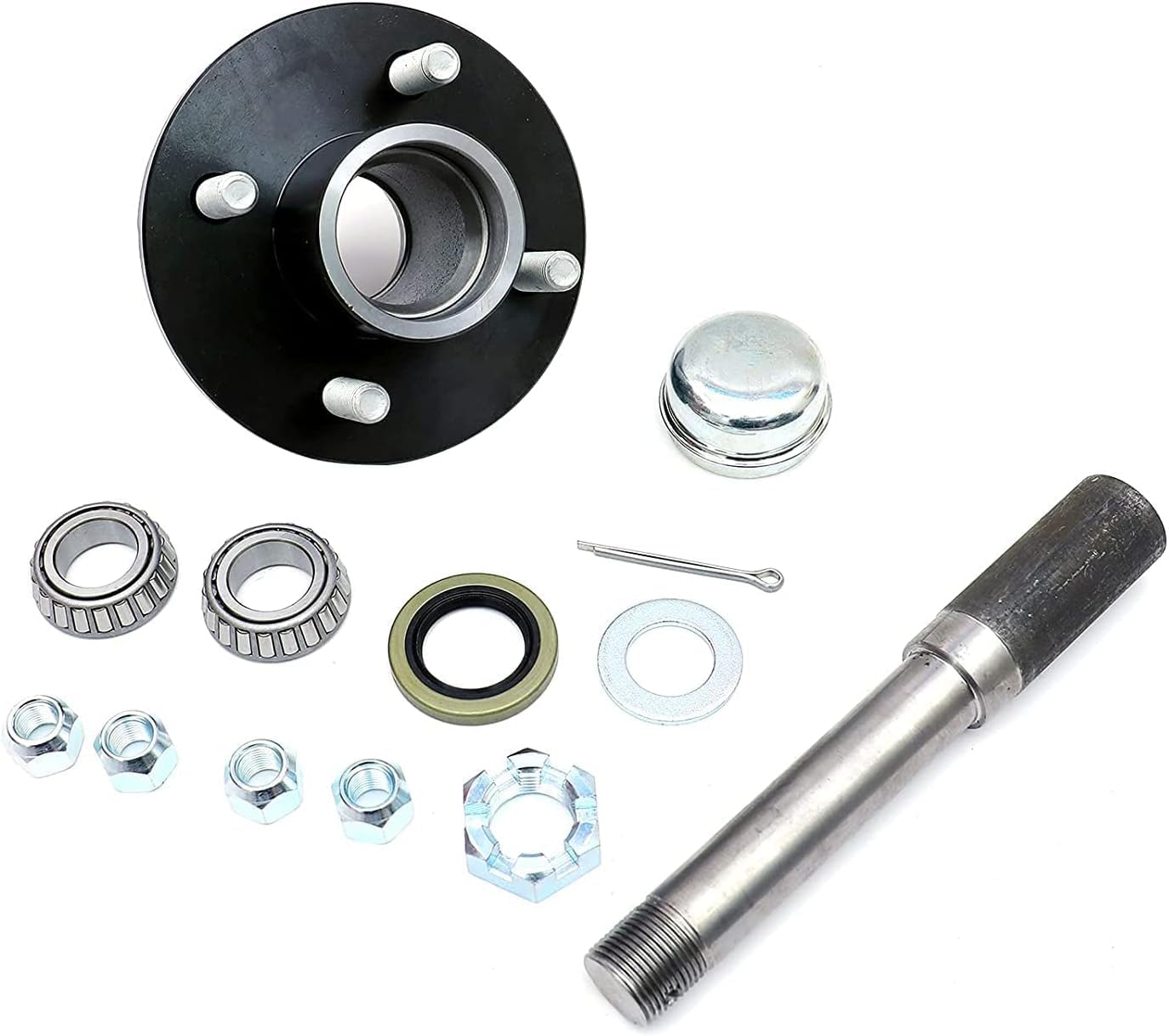 UCUT Trailer Hub Assembly Kit,4Bolt on 4" Circle,Fit 2,000