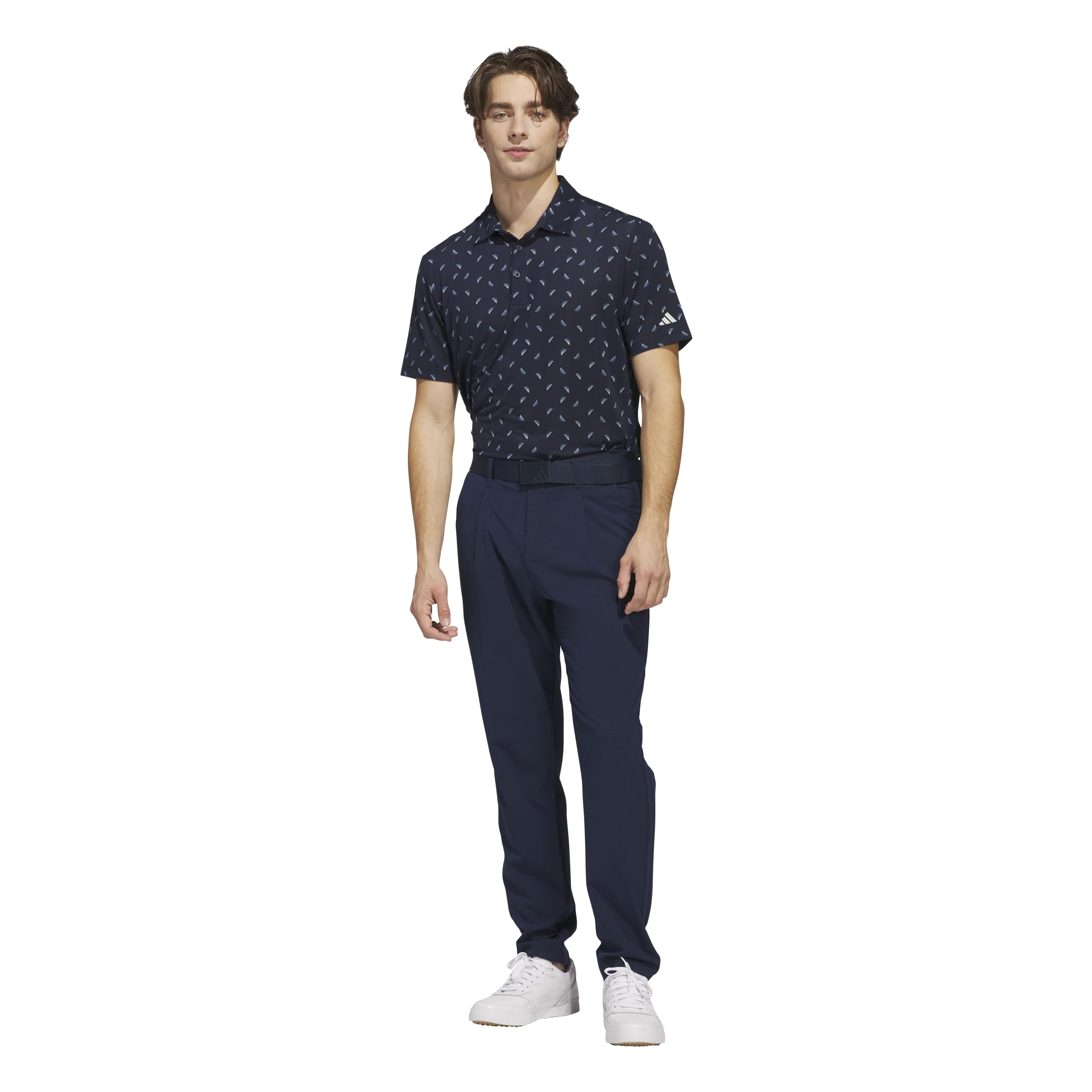 adidas Men's Ultimate365 Printed Mesh Polo Shirt, Collegiate Navy/Wonder Silver F23, XL