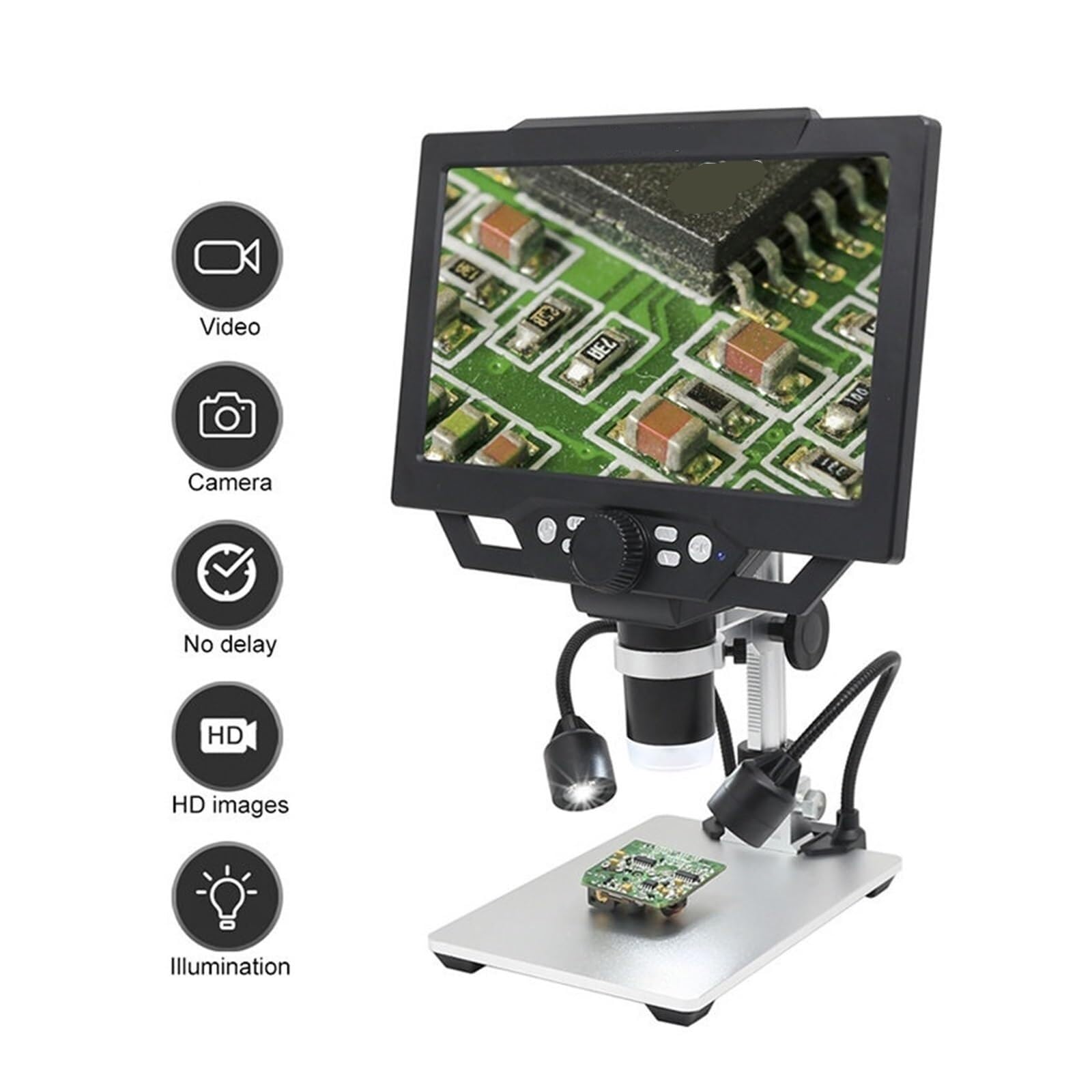 Mikroskop cyfrowy, 9-calowy Mikroskop Cyfrowy HD Ze Światłem LED | Do Naprawy Lutowniczej, Powiększenia, Elektronu