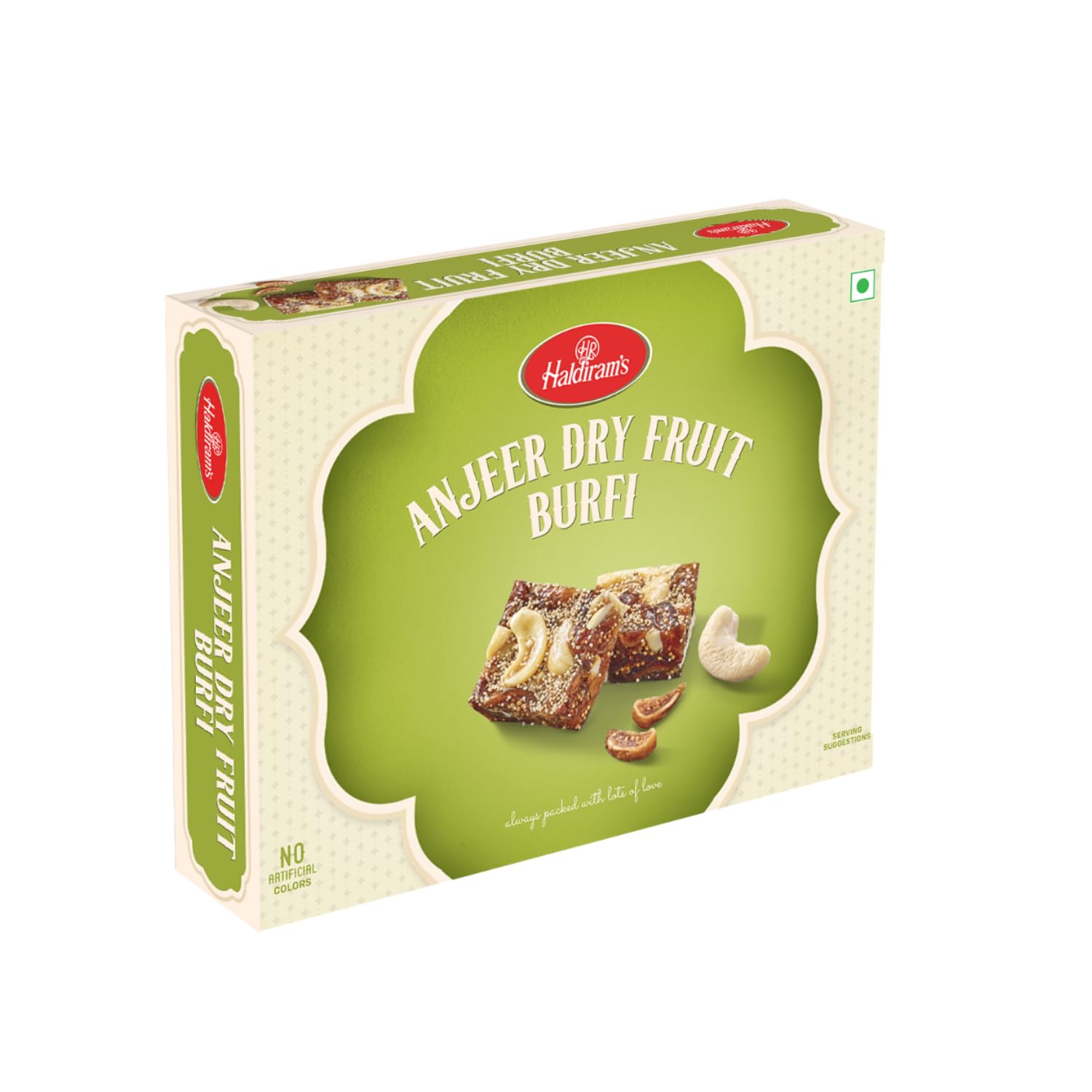 Haldiram's Anjeer Dry Fruit Burfi 400 Gm | Indian Mithai | Anjeer Barfi | Premium Handcrafted Traditional Sweets | No Artificial Colours, Flavours And Preservatives | Fresh Product | Pack Of 1