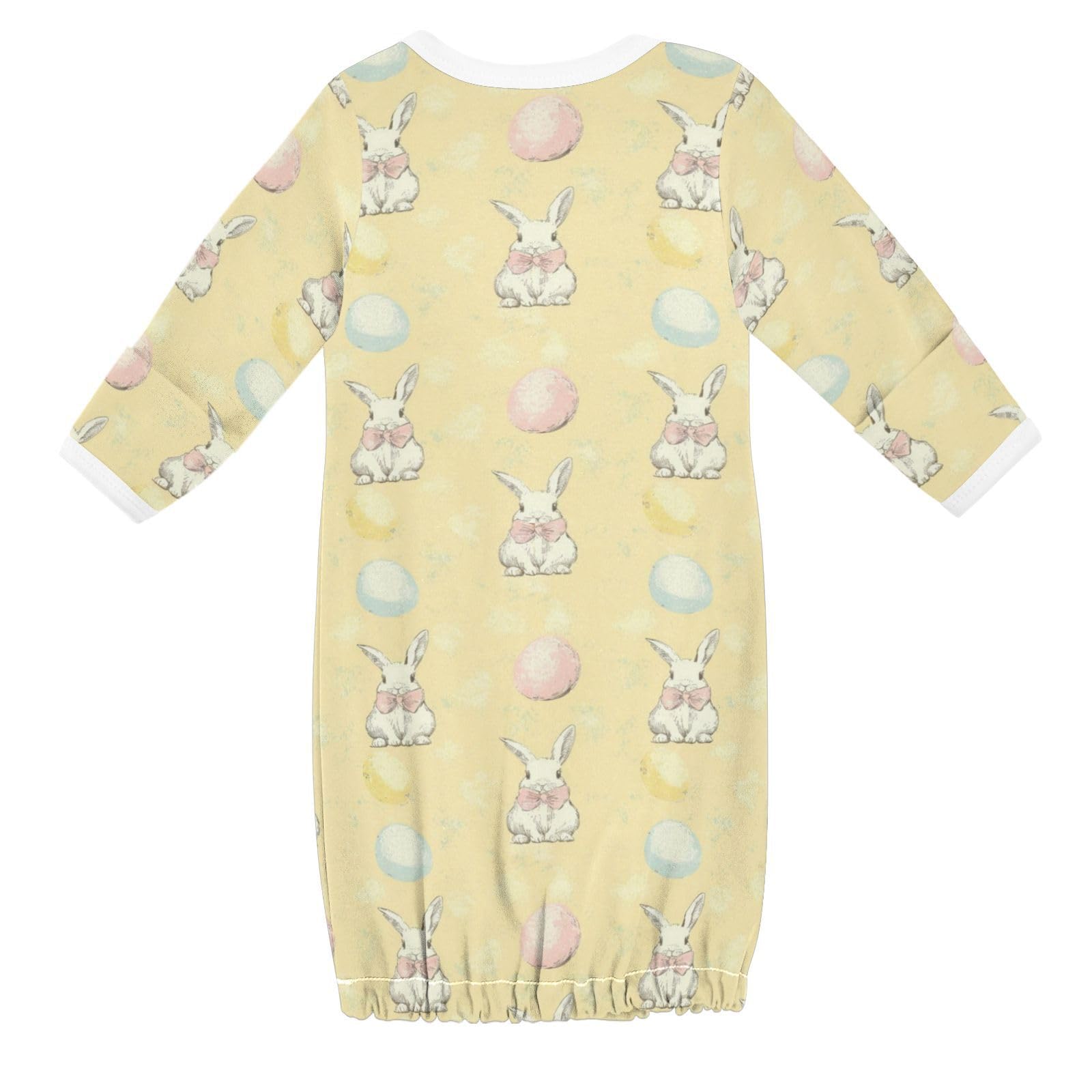 vvfelixl Baby Sleeper Gown for Newborn Boy Girls Easter Bunny with Bow Infant Nightgown for 0-3 Months Multicolor