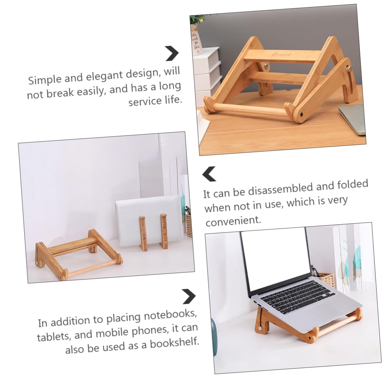 NUOBESTY 1pezzi Stand Portatile Pieghevole in Materiale Sicuro Supporto Per Laptop Regolabile Rack Per Computer Compatto e Pratico