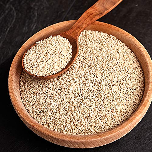 Spices Village Raw Sesame Seeds, White Seasame Seeds Bulk, Fresh Hulled Sesame Seeds for Cooking and Baking, Gourmet Natural Sesame, Kosher-Gluten Free-Non GMO Sesame, Resealable Bulk Bag