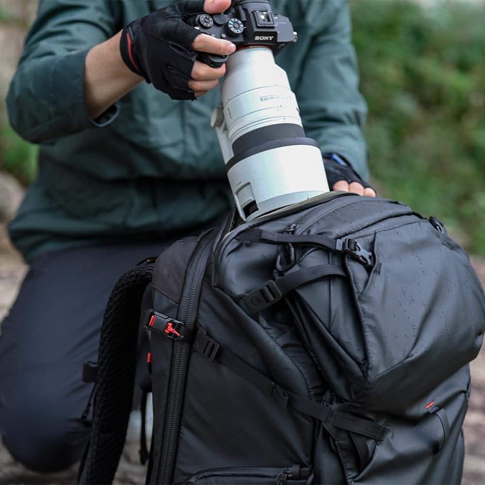 [PGYTECH] OnePro Focux Mochila 35 l (negro sideral) Peg Witech Mochila para fotografía al aire libre Fotógrafo Gran capacidad Mochila abierta en la parte superior Acceso lateral Protección del espacio
