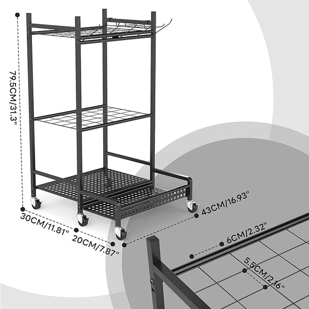Robusto Organizer per Attrezzi da Giardino con 30 Slot e 9 Ganci