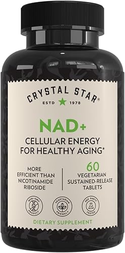 Crystal Star NAD+, 60 cápsulas, NAD patentado para energía celular y envejecimiento saludable, clínicamente probado más eficiente que la