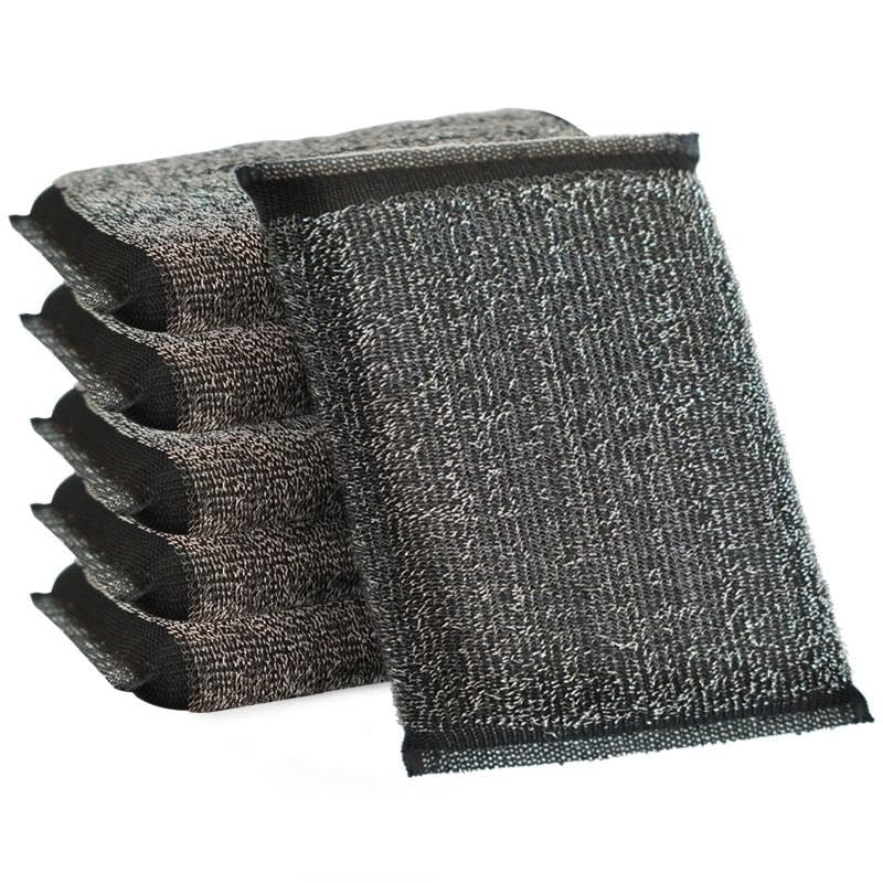 Wildmaker Kitchen Scrub Steel-Wire Pad | Durable Dishwashing Sponge with Soft Foam & Tough Scrub Side | Gentle on Non-Stick Cookware, Effective for Utensils & Surfaces | (4, Steel-Wire Pad)-image-24