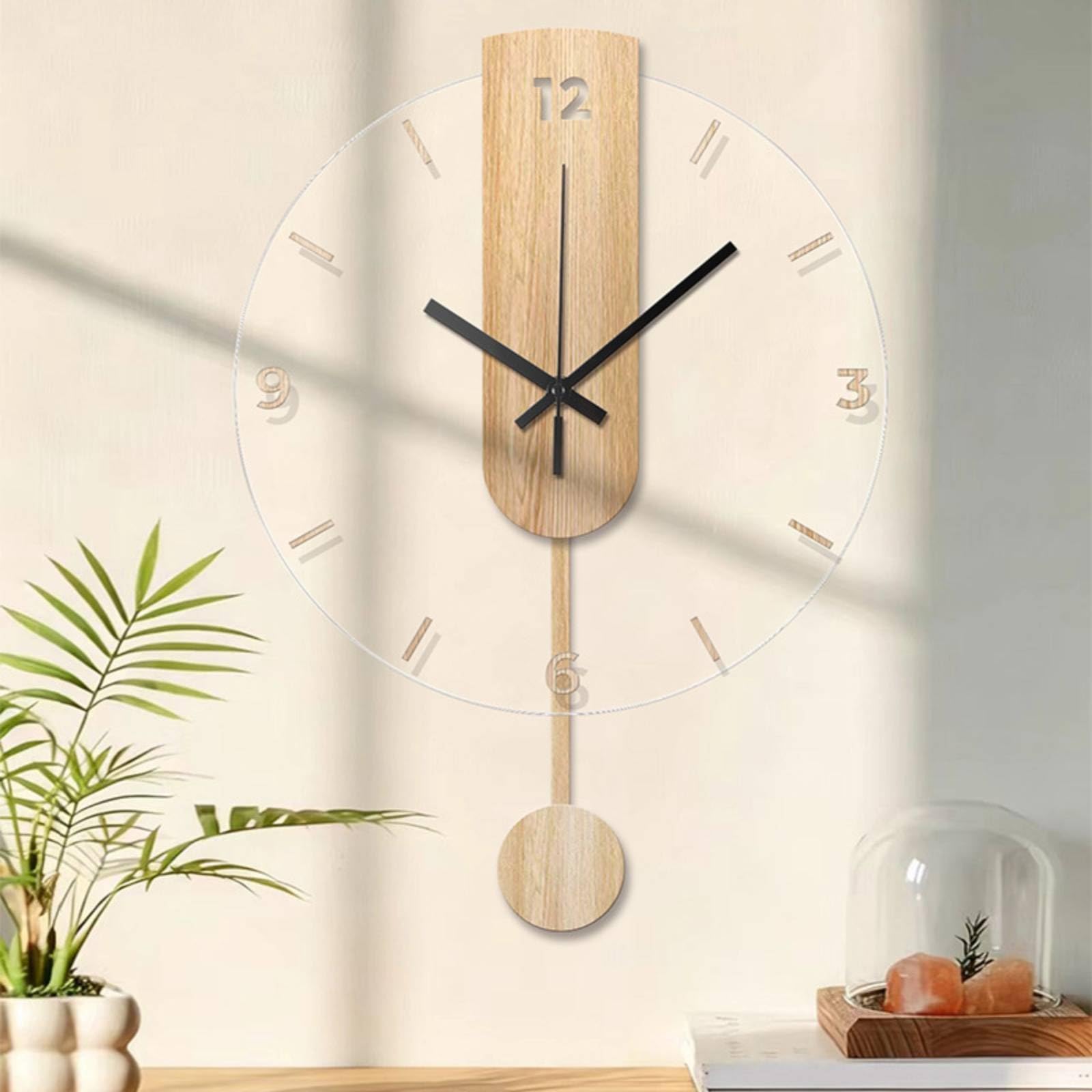 Reloj de Pared Reloj Colgante Reloj Decorativo Reloj con con Panel Central Alto y de Madera Simple de Fácil Lectura