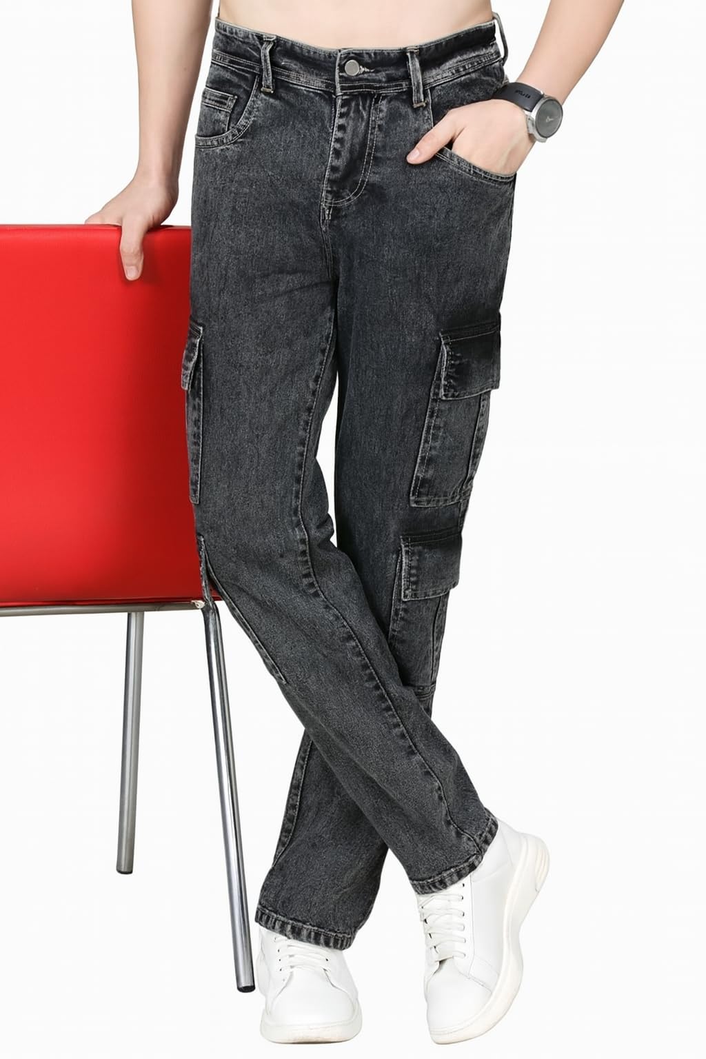london hills Cargo Pants for Men Casual Jeans Eight Pockets | Relaxed Fit Comfort Jean for Men-picture-50