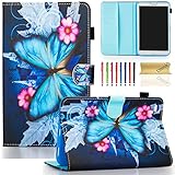 SM-T310/T311 Case, Galaxy Tab 3 8.0 Case, Dteck(TM) Pretty Cute Smart Flip Case with [Auto Sleep Wake] Protective Synthetic Leather Stand Wallet Cover for Samsung Galaxy Tab 3 8.0-Butterfly Flower