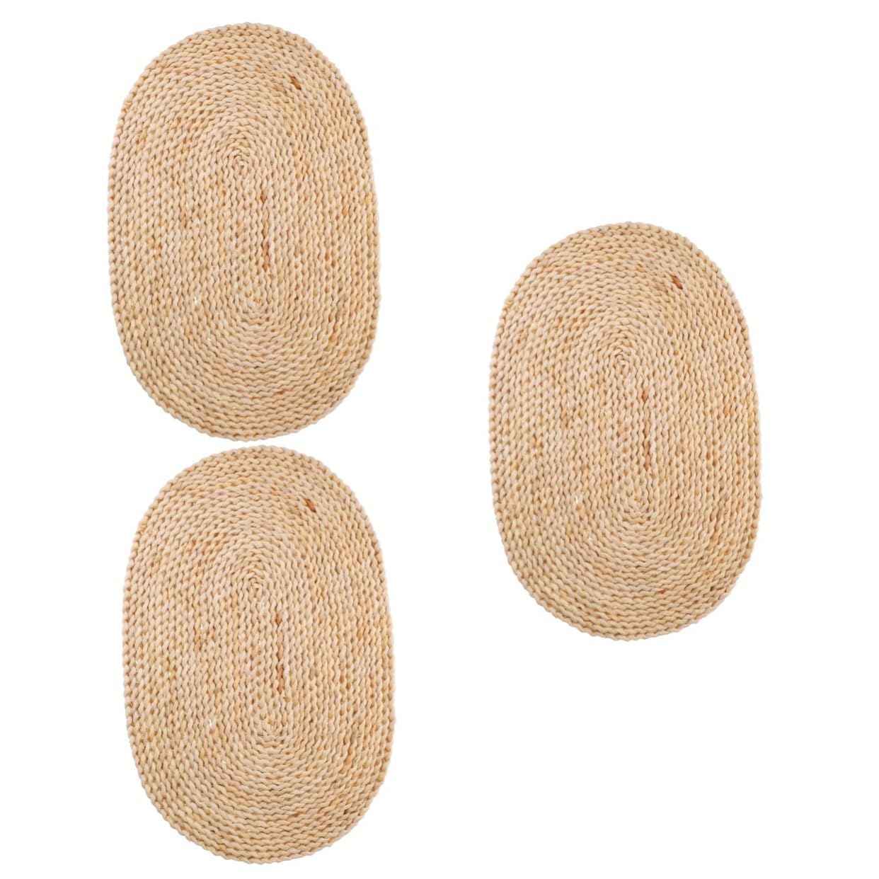 Mikinona 3st Stroh Isolierung Tischset Isolierte Topfmatte Stroh Geflochtenes Tischset Ovales Tischdecke Oval Rustikale s Matte - Getrocknete Maisschalen