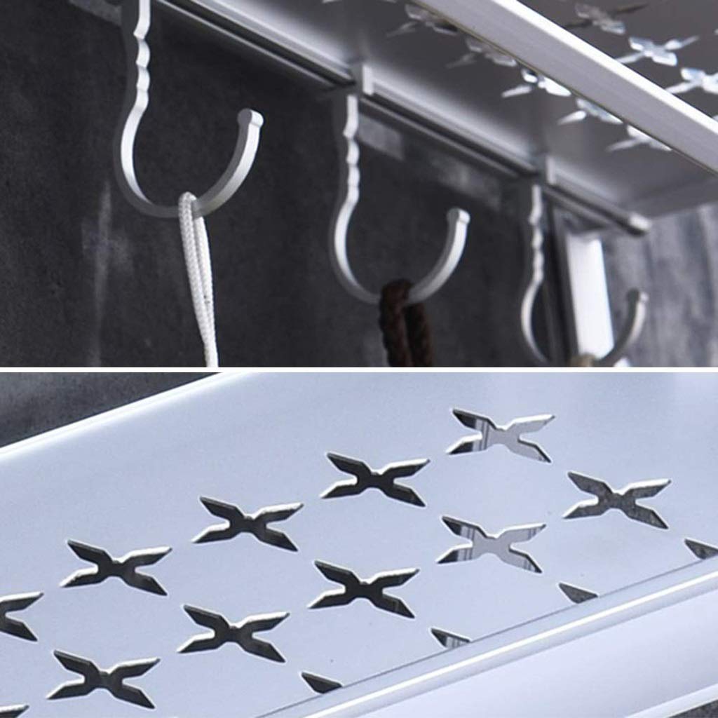 Estante De baño Almacenamiento De baño, Organizador De Estante De baño De Montaje En Pared De 2 Niveles con Ganchos Estante De Ducha Cesta Caddy Almacenamiento para baño Dormitorio Cocina (