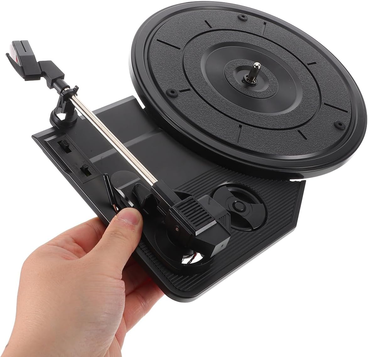 Toddmomy Retro Vinyl Record Player Movement Turntable Stylus Elegant Phonograph Design for Music Lovers Low Noise Playback for Home Decor and Collectors
