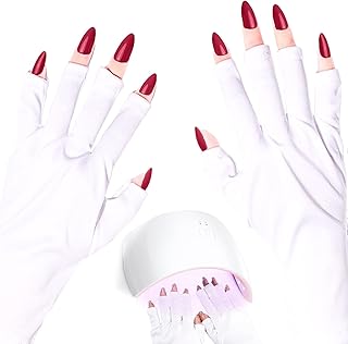 زوج جوانتيات واقية من الأشعة فوق البنفسجية لأظافر الجل من كوكوجام، قفازات حماية من الأشعة فوق البنفسجية لمصباح الأظافر الجل والمانيكير لحماية اليدين من ضرر الأشعة فوق البنفسجية، زوج واحد